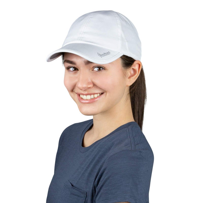 TrailHeads UV Protection Running Hats for Women, 50+ UPF - Summer Hats for Women Baseball Cap - Tennis, Golf, Gym, Workout - White - Image 1